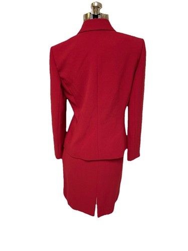 NEW Tahari ASL Skirt Suit Size 8 Two Piece Set Gold Tone Button Accent Assertive - Picture 7 of 22