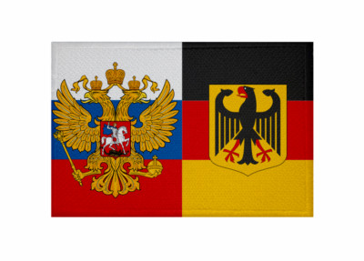 Aufnäher Russland Adler-Deutschland Adler Fahne Flagge Aufbügler Patch 9 x 6 cm