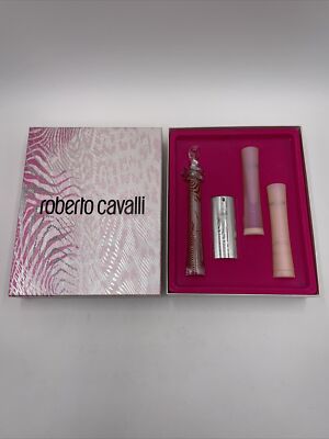 Roberto Cavalli Pink Perfume Gift Box Set of 4 New Rare EDP Lotion Shower Gel