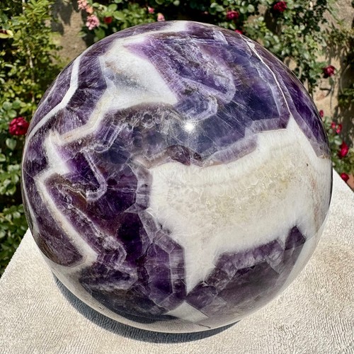 9LB Large Natural beautiful Dream Amethyst Quartz Crystal Sphere Ball Healing
