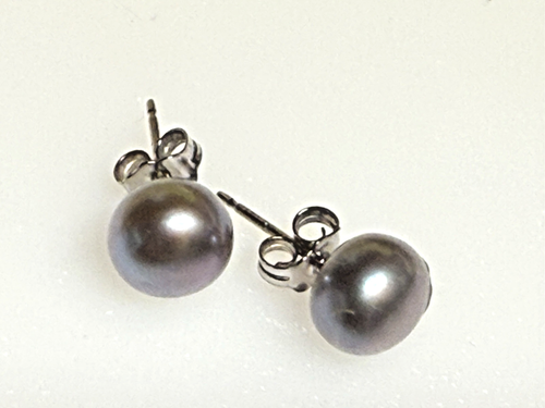 Vintage Sterling Silver 925 Earrings Jewellery Stud Pearl Silver 1.34g - Picture 6 of 6