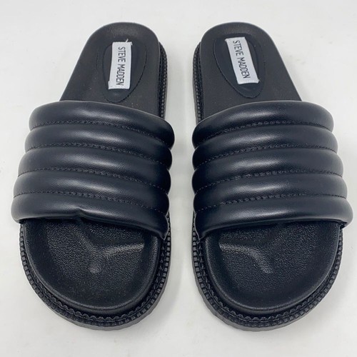 Steve Madden Puffer Platform Molded Footbed Pool Slides Sandals | eBay