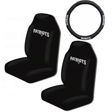 Combo de cubiertas de asiento y cubierta de volante NFL 3 piezas New England Patriots respaldo alto