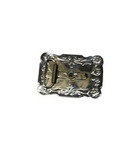 Vintage Country Western Square Dancing Couple Belt Buckle Silver Ornate