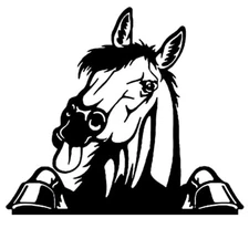Funny Peeking Horse Vinyl Decal Car Window Laptop Tablet Notebook Tumbler