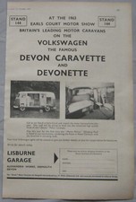 1963 Volkswagen Devon Camper Original advert No.1