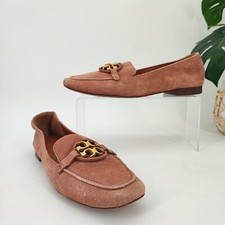 Tory Burch Women  s Miller Metal Brown Suede Loafers Flats Size 8M