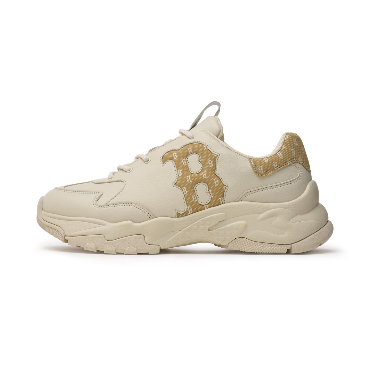 MLB BigBall Chunky Window Monogram Boston Red Sox Sneakers Shoes Beige US  5-12