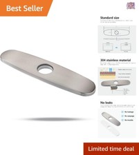 Contemporary 10-Inch Brushed Nickel Deck Plate for Kitchen and Bathroom Sinks