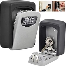 4 Digit Combination Lock Box Wall Mount Security Safe XL Large 6 Key Waterproof