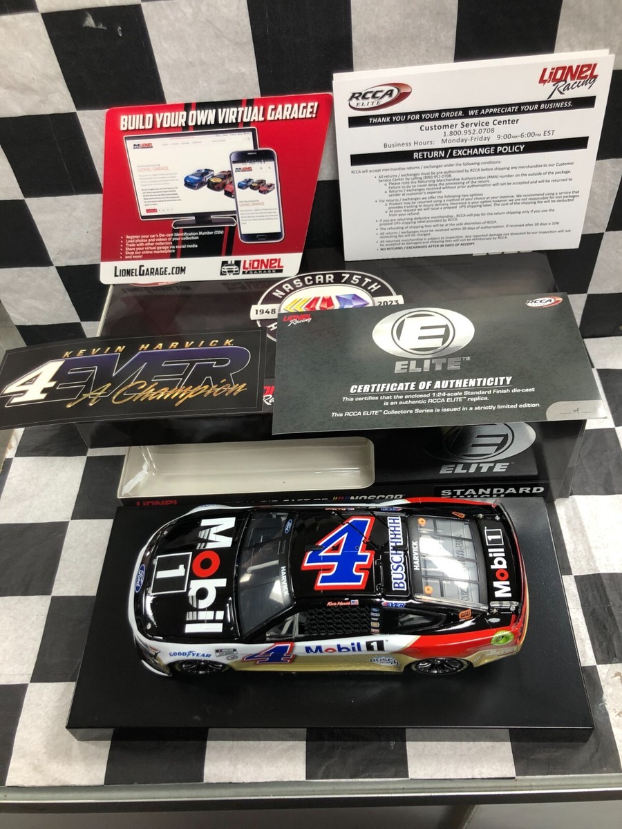 Diecast Kevin Harvick 2023 Mobile 1 High Mileage #4 Ford &ndash; 1/24 Scale Elite NASCAR &ndash; Limited Edition 1/143