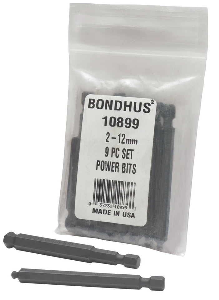 Bondhus 42pc Hex Power Insert Bit Set Metric SAE Ball End Driver 1/4in Shank USA - Image 4 of 4