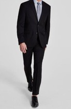 Kenneth Cole Men's Black Techni-Cole Slim-Fit 2-Piece Jacket Pants Suit Size 46L