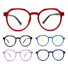 Kid Girls Flexible Rubber Geometric Keyhole Blue Light Filter Computer Glasses