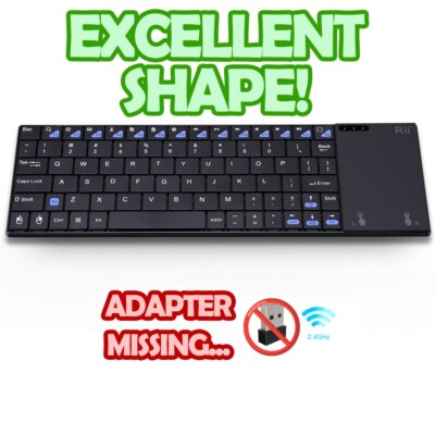 NO DONGLE - Rii i12+ Wireless UltraSlim Metal Keyboard w/ Touchpad READ BELOW