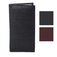 Roma Leathers Genuine Leather RFID Safe Zip Pocket Checkbook Style Wallet