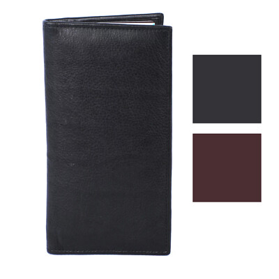Roma Leathers Genuine Leather RFID Safe Zip Pocket Checkbook Style Wallet