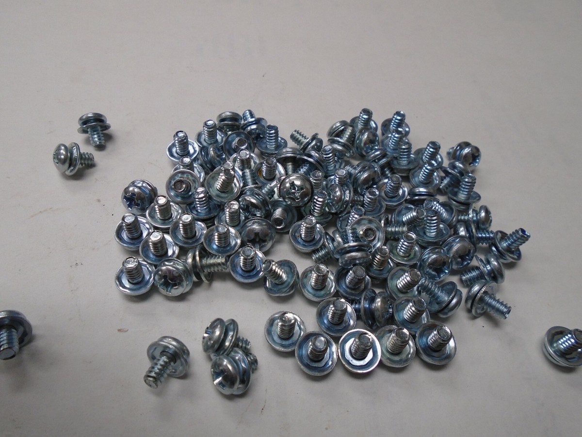 Machine Screws 6/32 x 1/4 Phillips Pan Head Sems Sq Cone Steel