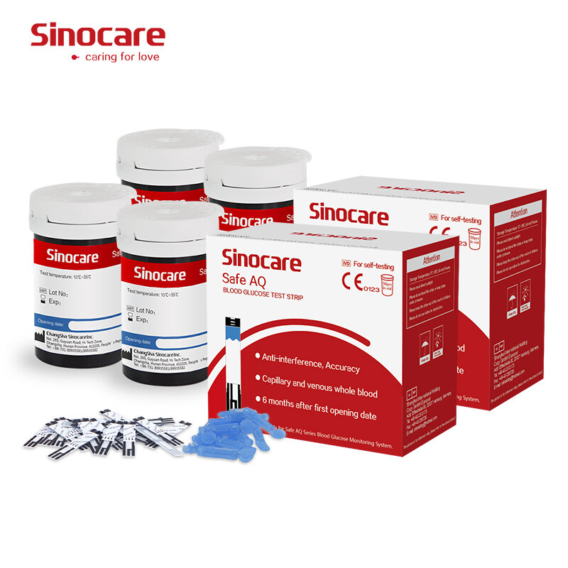 SINOCARE Test Strips for Safe AQ Smart Blood Glucose Monitor Diabetes
