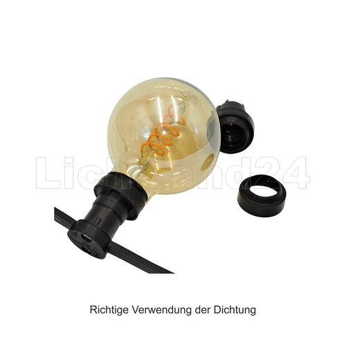 E27 ICON Endlos Illu Lichterkette schwarz 25m / 25 Fassungen - Bild 2 von 3