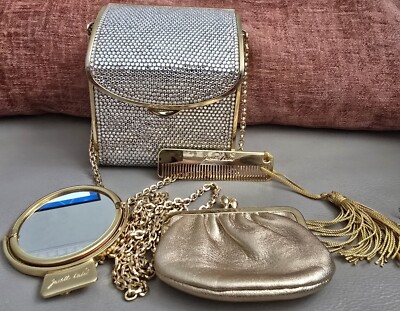 Vintage Judith Leiber Top Flap Crystal Shoulder Bag Minaudiere