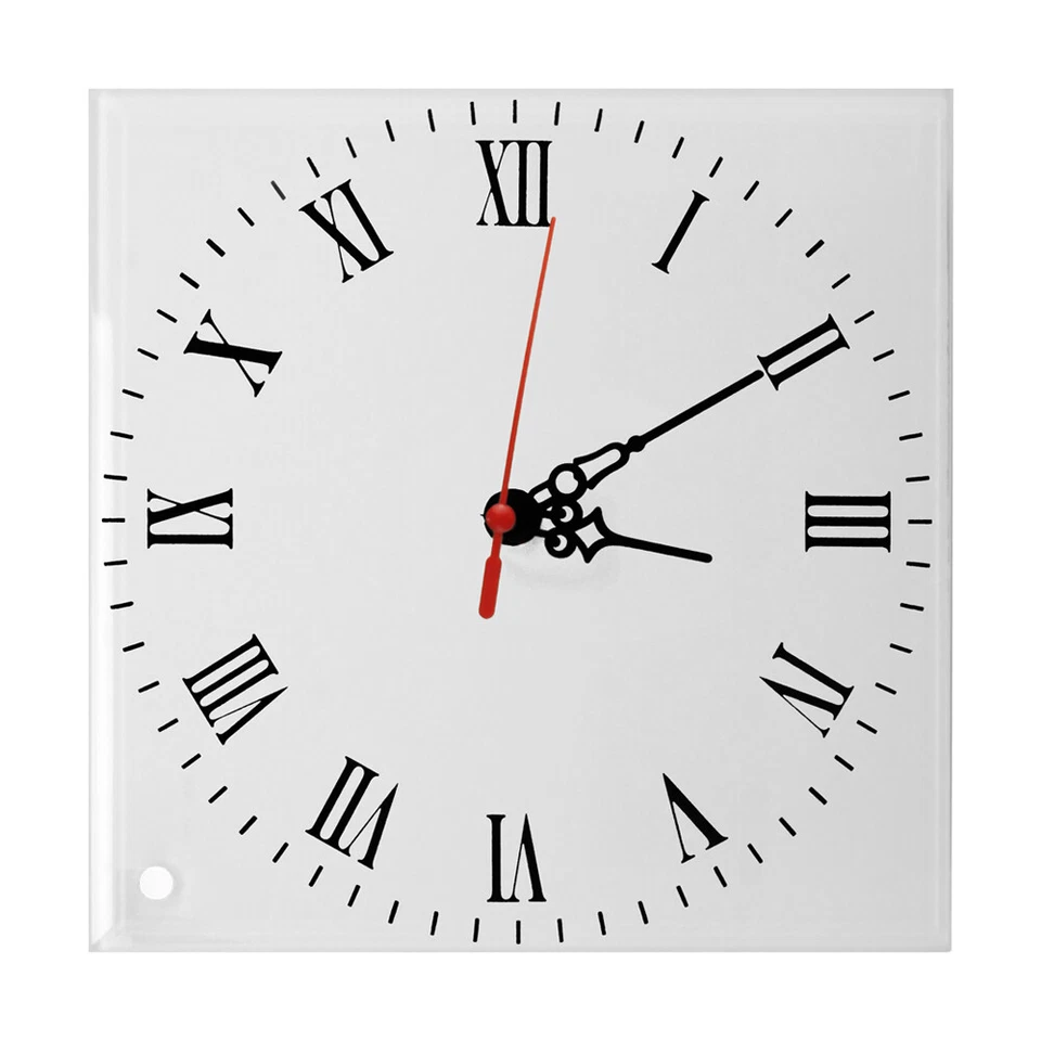 Reloj de cristal en blanco de sublimación 10 piezas con mecanismos incluidos 8" x 8" Foto 2 de 2