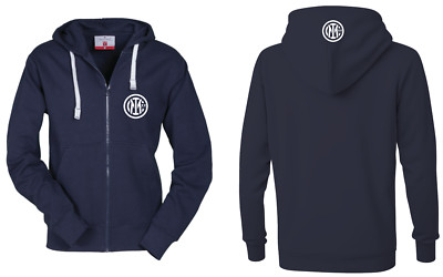 INTER FOOTBALL MILANO FULL ZIP HOODIES SOCCER TEAM ITALIEN LOGO Sweatshirt