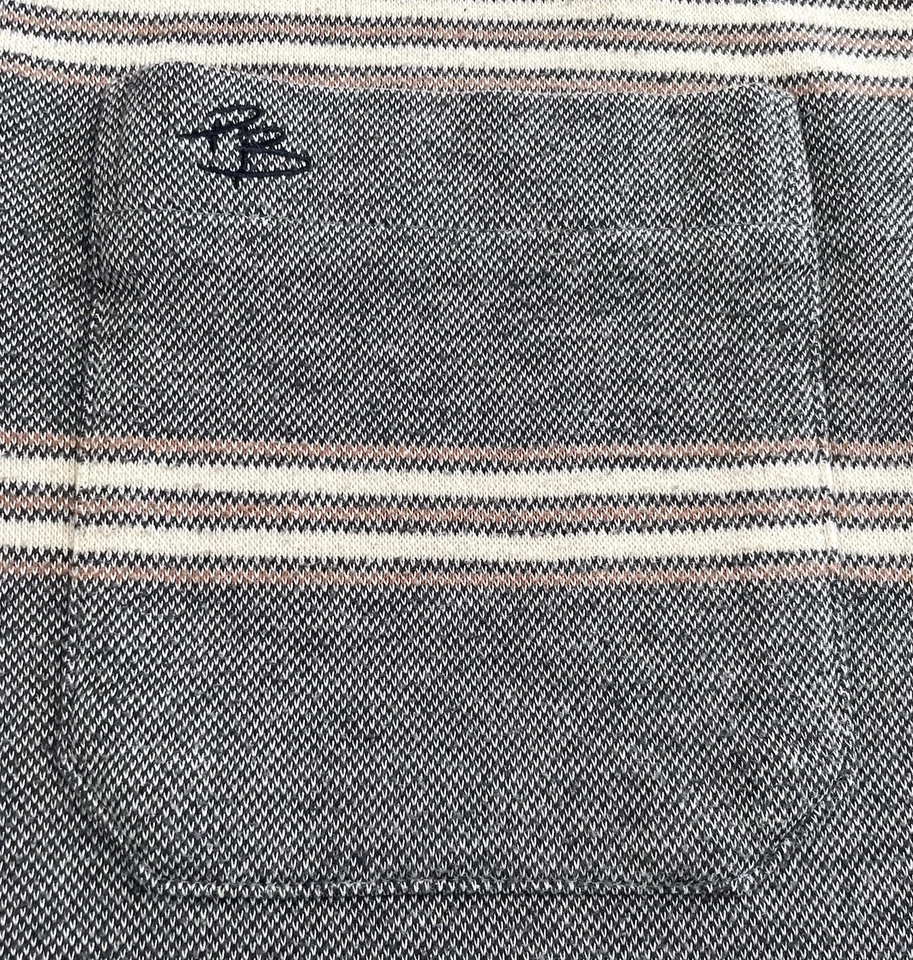 Polo De Colección Pierre Balmain Paris Gris Rayas Manga Larga Rugby Polo Para Hombre XL Foto 3 de 4