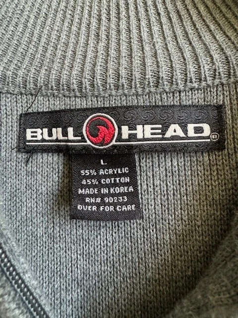 CÁRDIGAN Bullhead Hombre Talla Grande Cremallera Gris Rojo Negro De Colección Foto 2 de 4