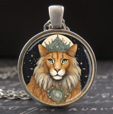 Leo Zodiac Necklace Horoscope Astrology Sign Pendant Silver Birthday Jewelry