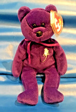 TY BEANIE BABY PRINCESS DIANA -THE PURPLE TEDDY BEAR 1997 RETIRED MINT WOW  