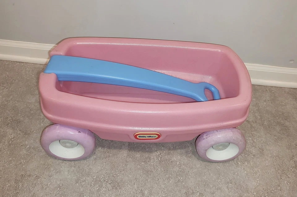 Retired Little Tikes PINK + BLUE Lil Wagon Fits 18" Doll Size Vintage Toy HTF - Image 4 of 4