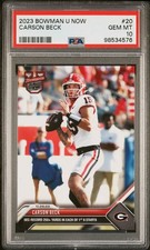 PSA 10 CARSON BECK 2023 TOPPS NOW BOWMAN U #20 Arizona Cardinals Rookie Georgia