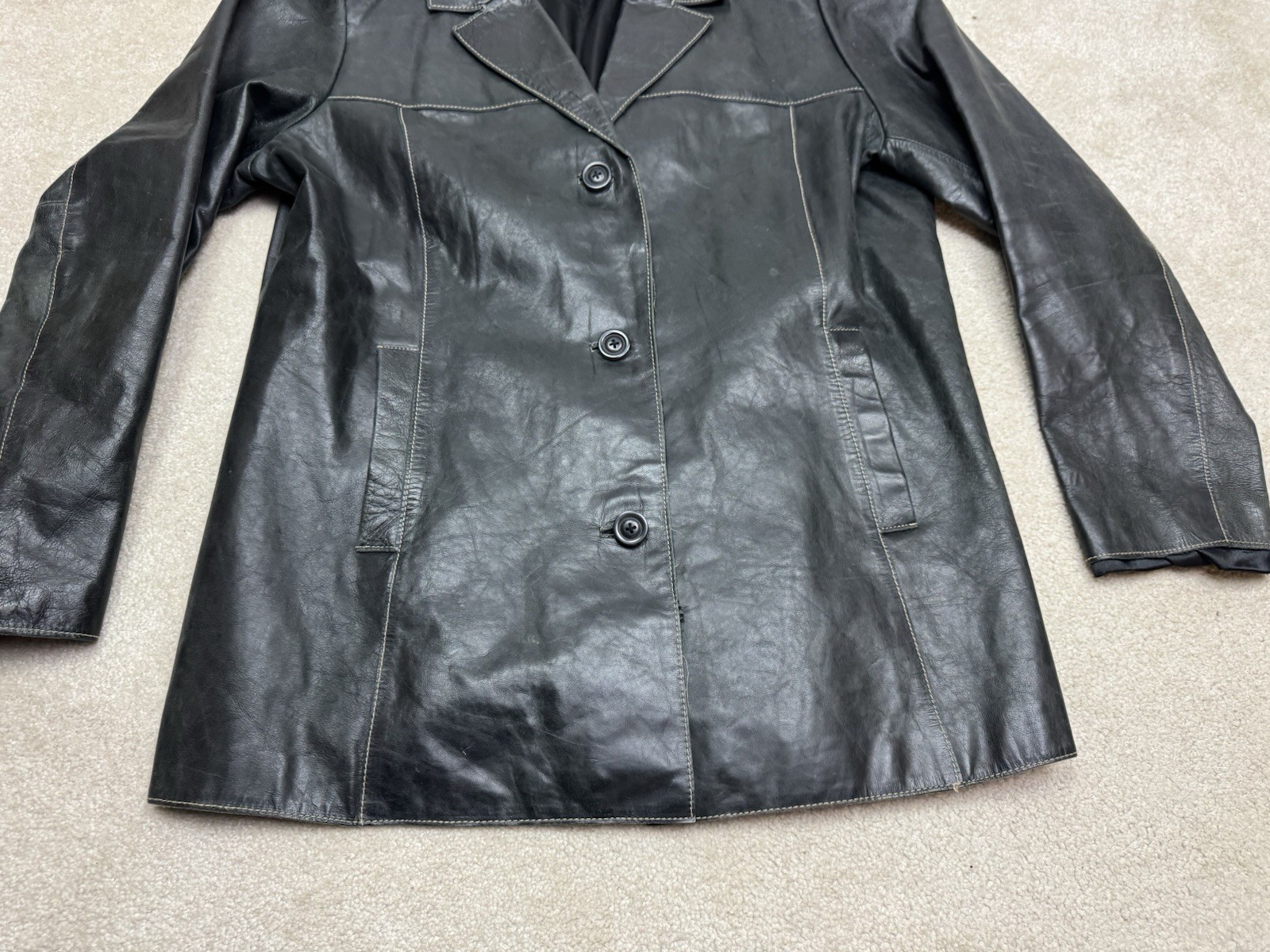 Mossimo Jacket Womens 16W Black Button Front Coll… - image 7