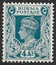 Burma, Scott #28, 4a King George VI, MLH
