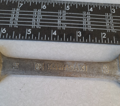 Rare Vintage Kawasaki Japan 19mm x 22mm Double Open End Wrench