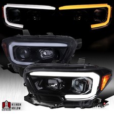 Toyota Tacoma Smoked Headlights Fit 2016-2023 Toyota Tacoma Smoke Projector Headlights Switchback LED Signal