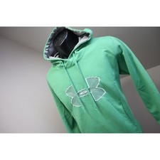 Under Armour Hoodie Womens Small Green Storm Pullover ColdGear SemiFitted