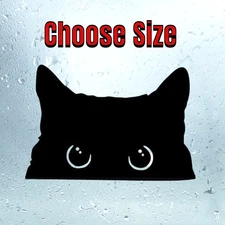 Peeking Cat Decal | Cute Kitty Sticker for Car Window Laptop Funny – Choose Size