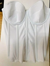 DOMINIQUE 8950 Strapless White Long Line Torsolette Bridal Corset 40B Underwire