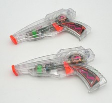 Vintage SRM Clear Toy Space Laser Gun Set of TWO BOTH WORK