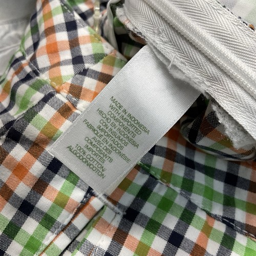 Lizgolf Cropped Capri Pants Women’s Size 8 Green Orange Navy Plaid Pockets Zip - Picture 8 of 10