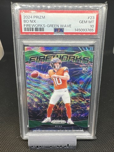 Bo Nix [Green] #23 2024 Panini Prizm Fireworks card