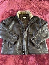 Vintage Calvin Klein Distressed Brown Leather Jacket Men's 2XL Quilted Lining