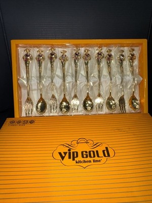 VIP GOLD Kitchen Line Korean flatware gift set