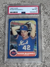 1986 FLEER BASEBALL CARD PSA 8 ROGER MCDOWELL ROOKIE NEW YORK METS. rookie card picture