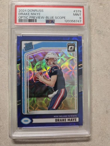 2024 Panini Donruss - Rated Rookie Drake Maye Optic Preview Blue Scope Prizm