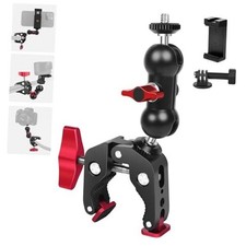 Super Clamp with Dual Ballhead Magic Arm, Aluminum Camera Clamp Mount Kit for