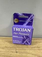 TROJAN Her Pleasure Sensations Lubricated Condom, 3 Count- Pack of 3