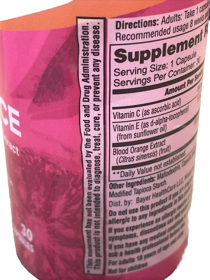 Bayer UNO AL DÍA BRILLO DE LA PIEL CON EXTRACTO DE NARANJA SANGRE 30 CÁPSULAS 3/26+ Foto 4 de 4